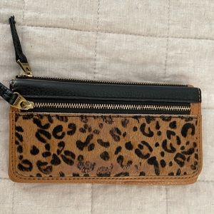 Wallet, Leather with Cheetah Print Hair